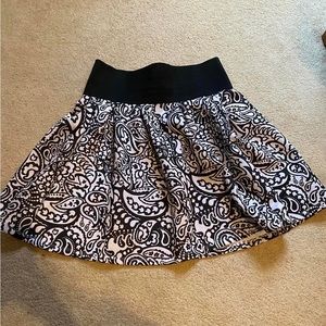 Black and white paisley skirt